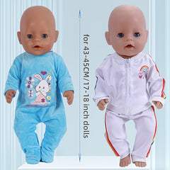 Doll Clothes Set for 18" Dolls - Rabbit Suit and Rainbow Costume