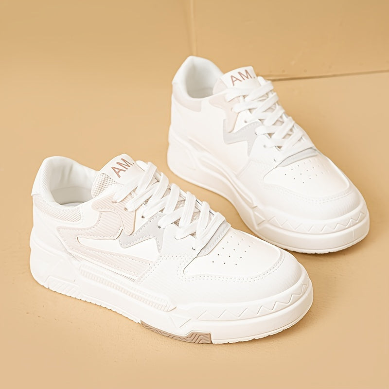 Women's Soft Sole Low Sports Shoes Lace up Casual Skate Shoes