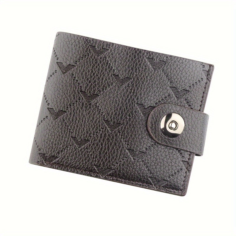 Men's Casual Coin Wallet PU Leather Zipper Closure Multiple Credit Card Holder