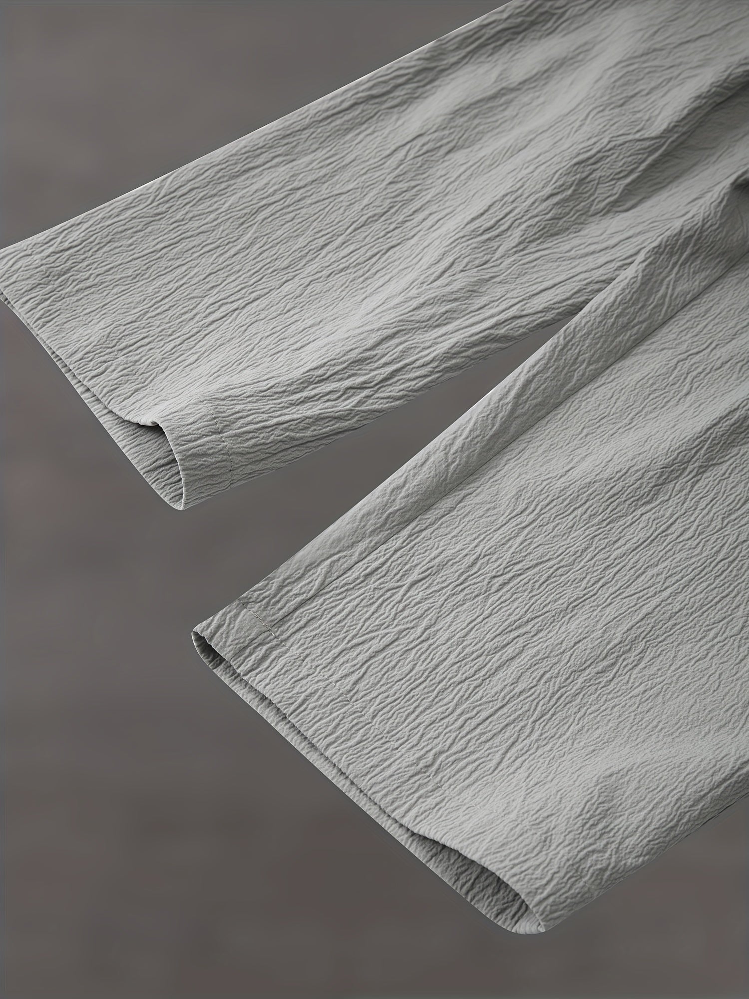  Solid Elastic Waist Straight Leg Pants