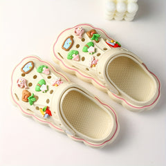 14pcs Little Bunny Green Plant Small Fish Shoe Flower Crocs Shoe Decoration