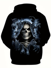 Horror Skull Print Hoodie for Men