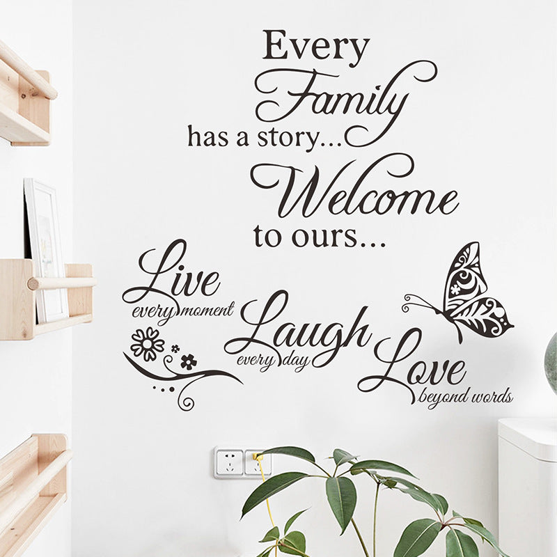2pcs Family Wall Stickers Quotes Vinyl Decal Motivational Wall Decals