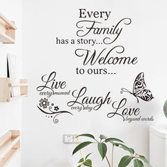 2pcs Family Wall Stickers Quotes Vinyl Decal Motivational Wall Decals