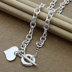 925 Silver Heart Pendant Necklaces For Women Wedding Jewelry
