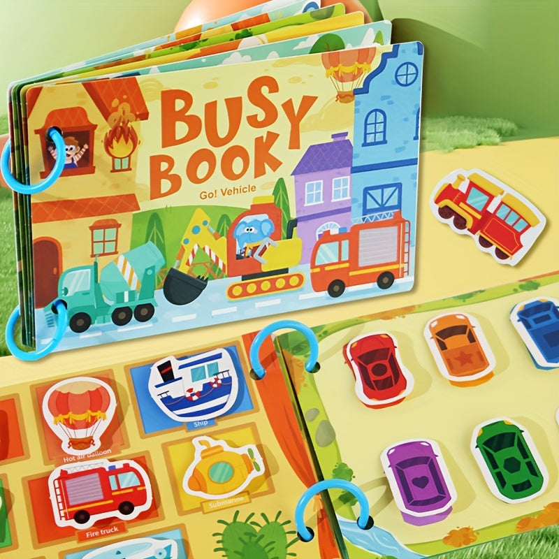 Interactive Gel Vehicle Busy Book for Kids - Educational Paperback