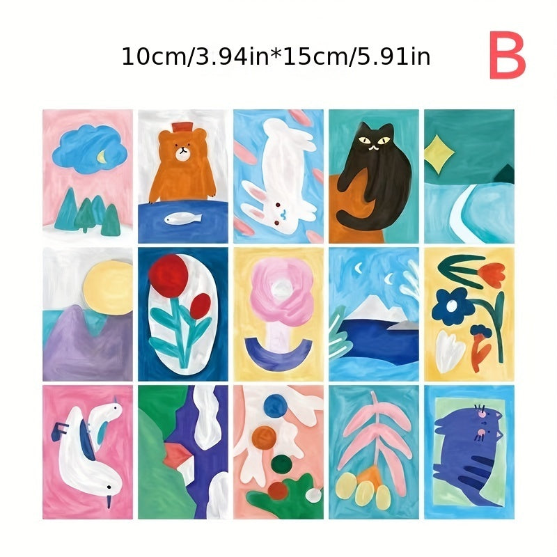 15pcs Artist Postcard Decoration Cards for Minimalist Wall Decor