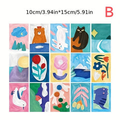 15pcs Artist Postcard Decoration Cards for Minimalist Wall Decor