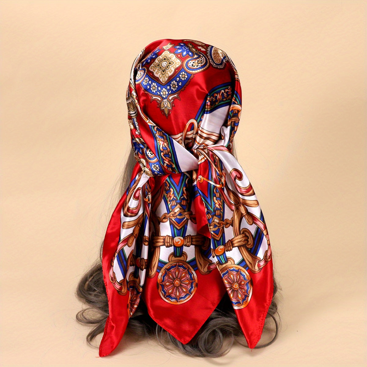 Paisley Print Bandana Square Scarf Large Shawl Women Head Wrap
