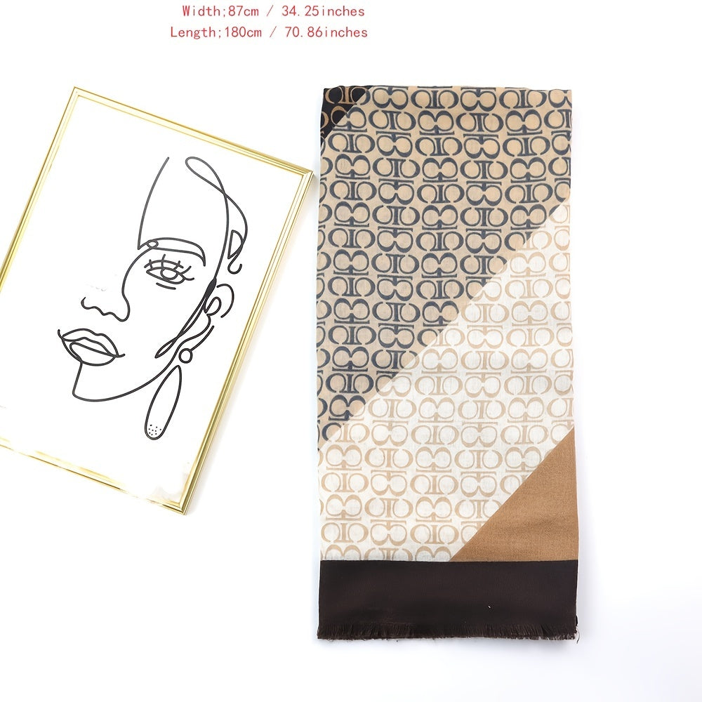 Geometric Print Vintage Women Casual Scarf