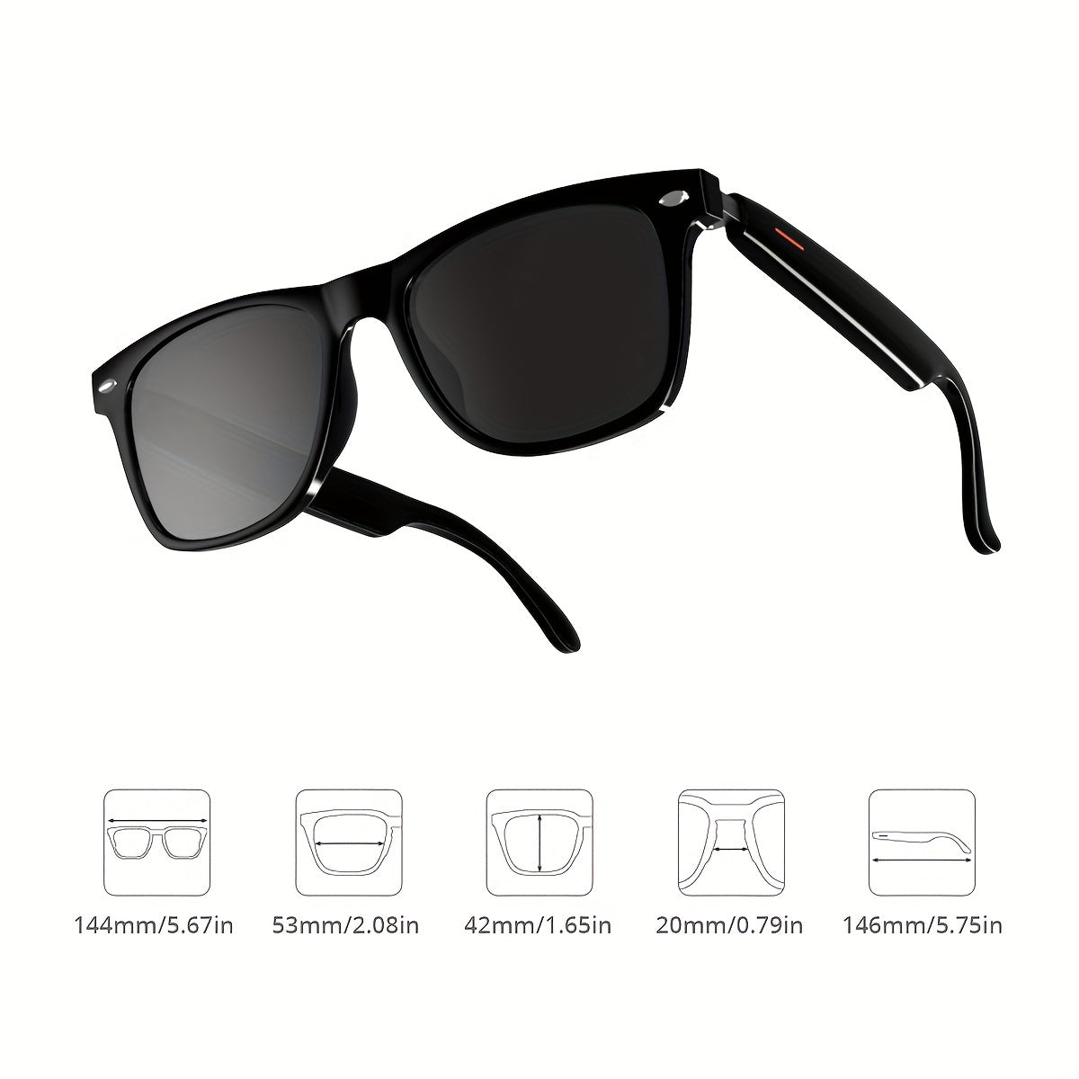 Men's Smart Wireless Glasses Music Calling Sunglasses