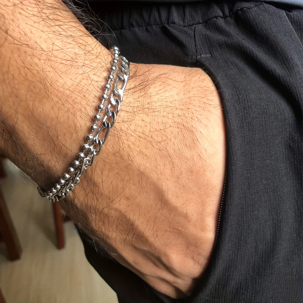 2pcs Bracelet Christmas For Man Dad Vintage Bracelet