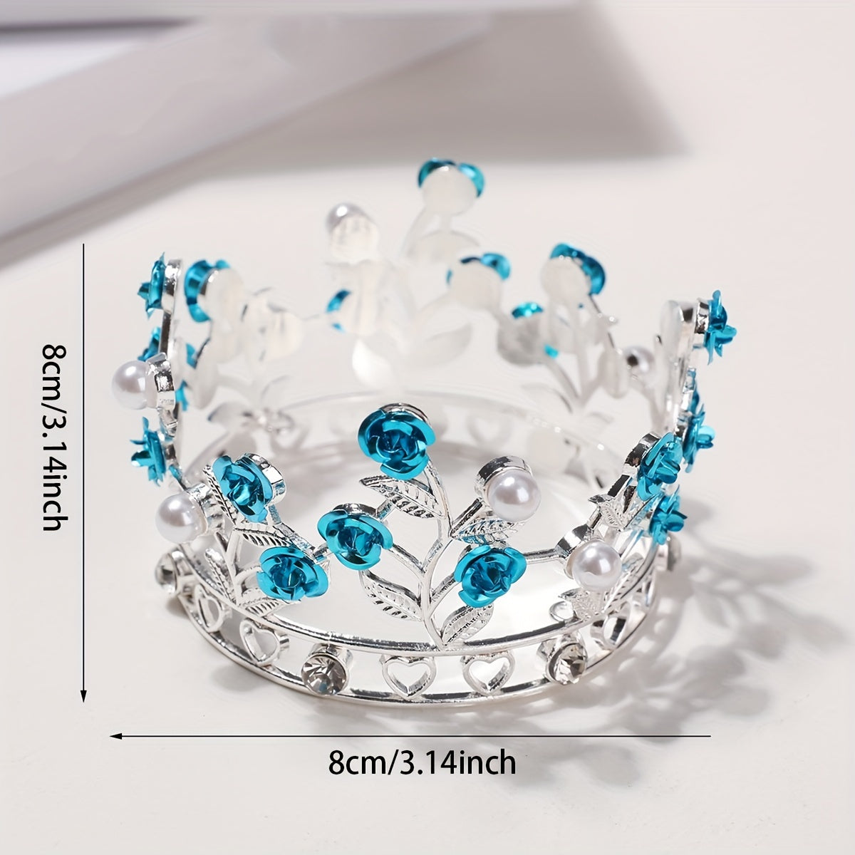 Faux Pearl Rhinestone Crown Headband Hair Accessories