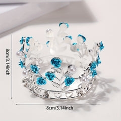 Faux Pearl Rhinestone Crown Headband Hair Accessories