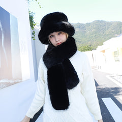 Solid Wool Warm Scarf Hat Set Women Valentines