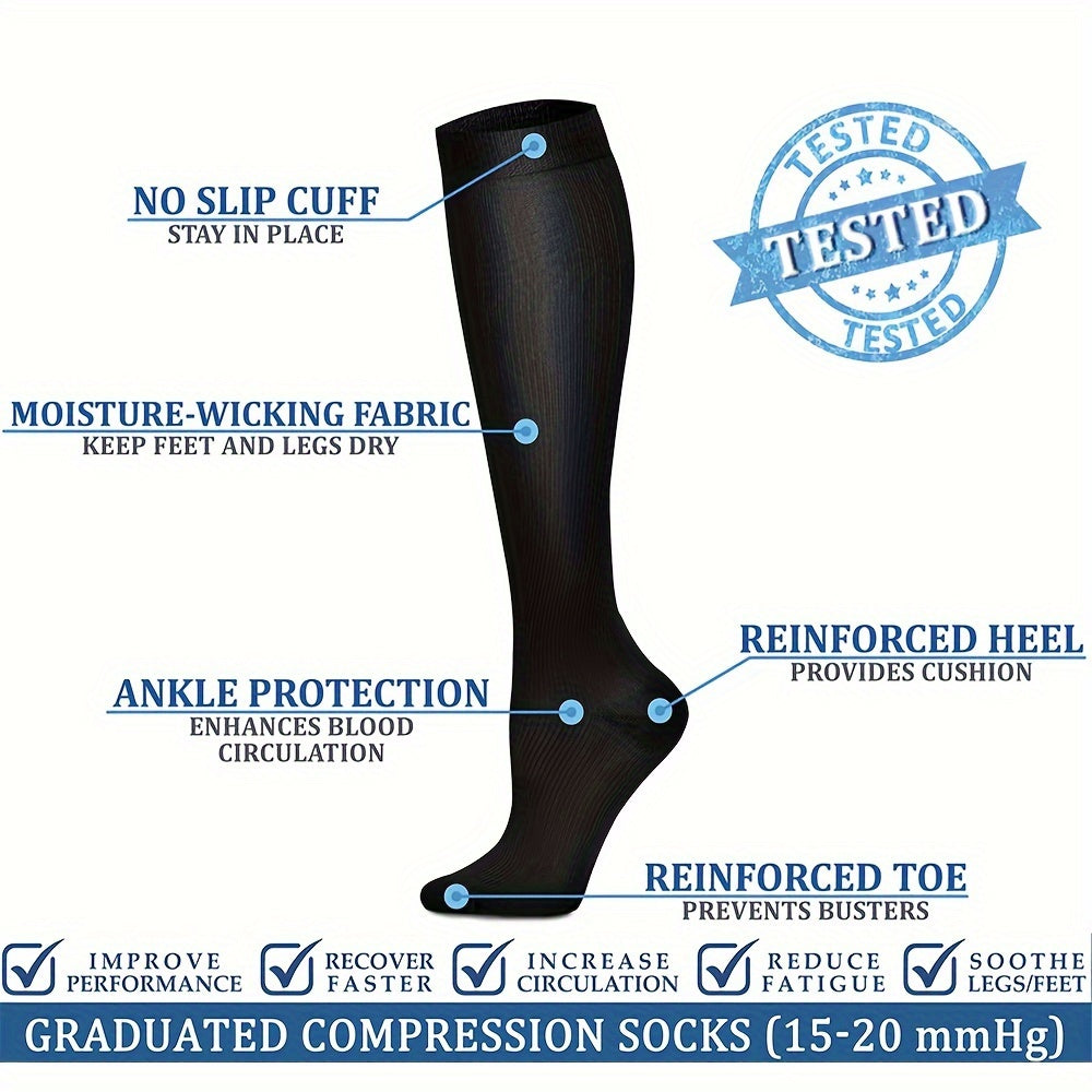 10 Pairs Compression Socks 15-20 mmHg for Sports