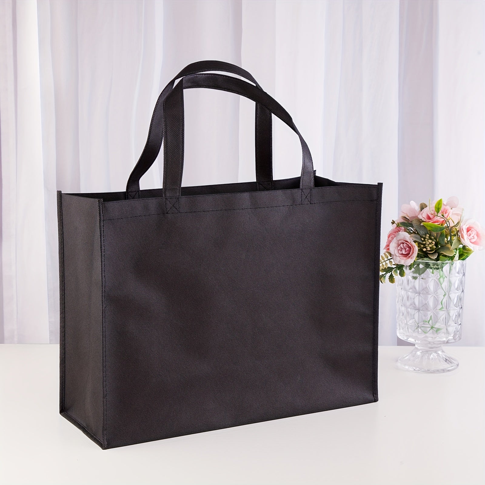 Reusable Tote Bags With Handles Eco Friendly Sturdy Fabric