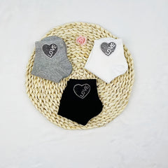 Heart Rhinestone Socks Women's Crew Short Stockings