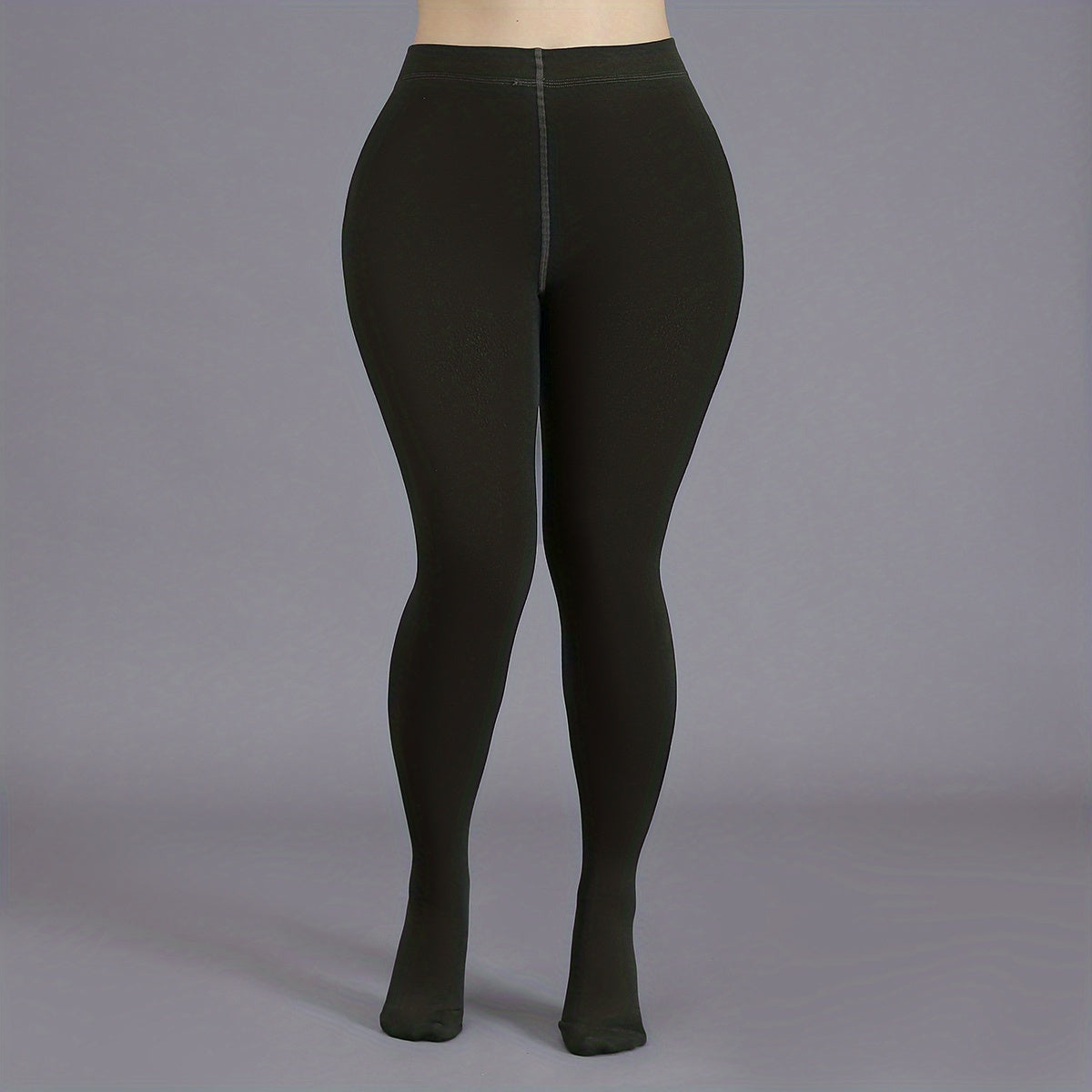  Solid High Rise Stretchy Pantyhose