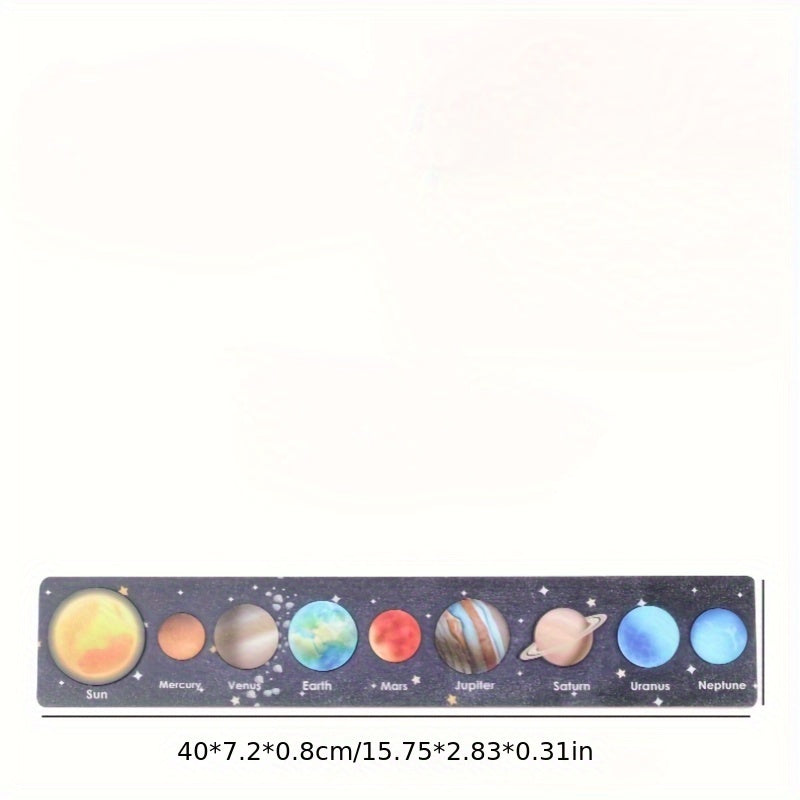 Wooden Solar System Puzzle Matching Board Educational Toy