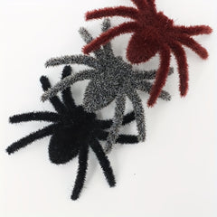 2pcs Small Plush Spiders Halloween Realistic Hairy Spider Mini Spider