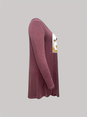  Cat Print Long Sleeve Sleep Dress