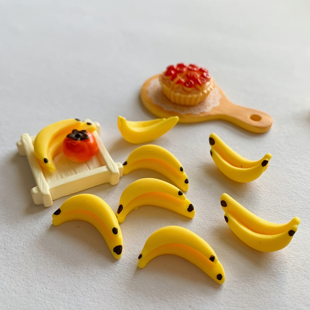 5pcs Mini Simulation Mini Banana DIY Resin Creative Handicraft Resin Accessories