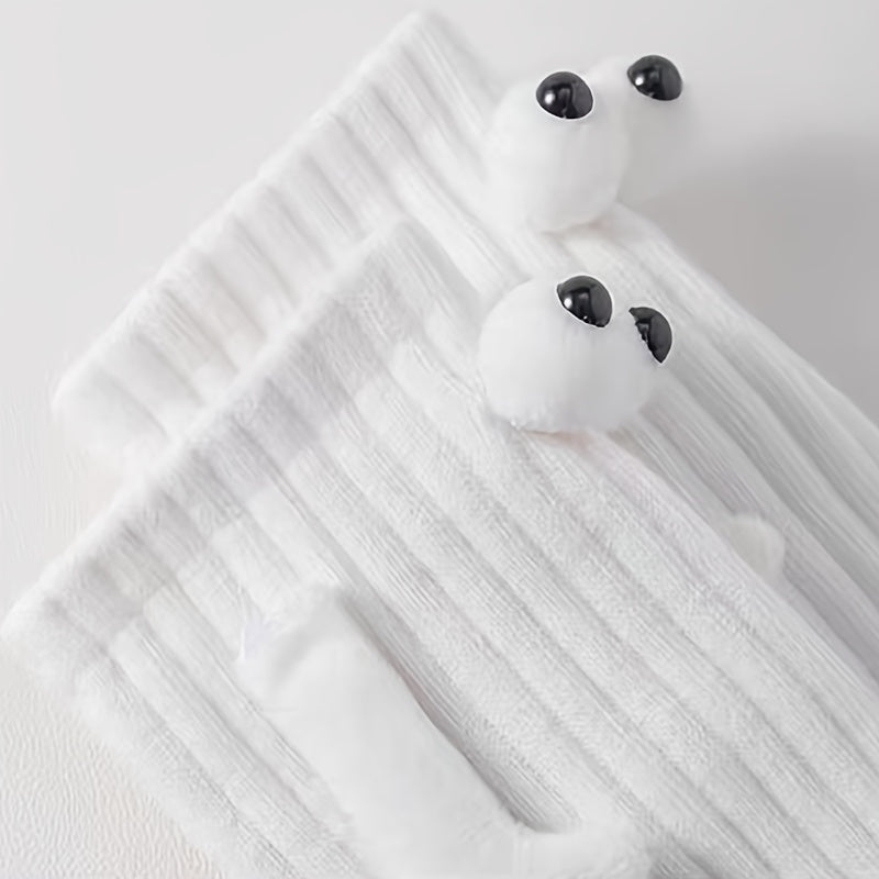 Hand In Hand & Cartoon Eyes Women's Socks - 2 Pairs