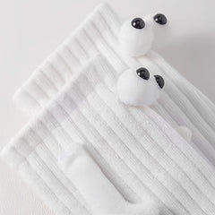Hand In Hand & Cartoon Eyes Women's Socks - 2 Pairs