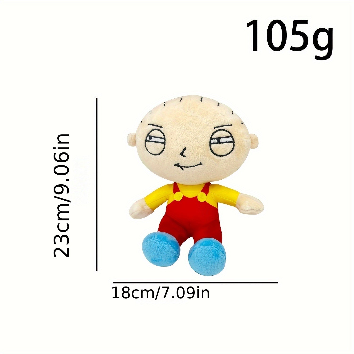 Oval Head Doll In Overalls Plush Doll