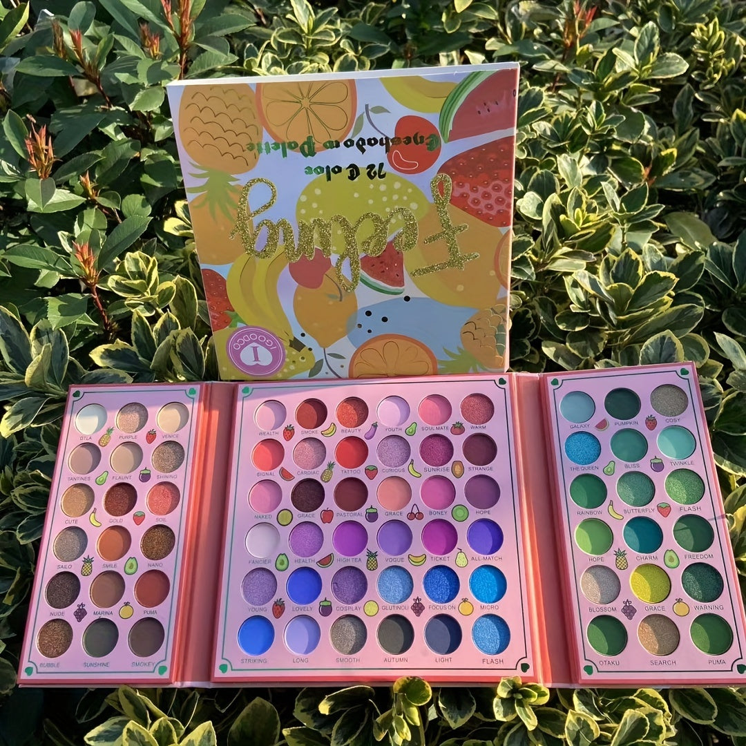 72 Colors Fruit Pattern Eyeshadow Palette Matte Pearly Sequin Makeup Palette