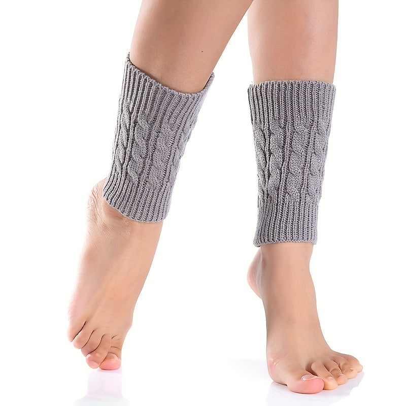 Twist Knitted Leg Warmers Cozy & Warm Short Leg Warmer Women's Stockings