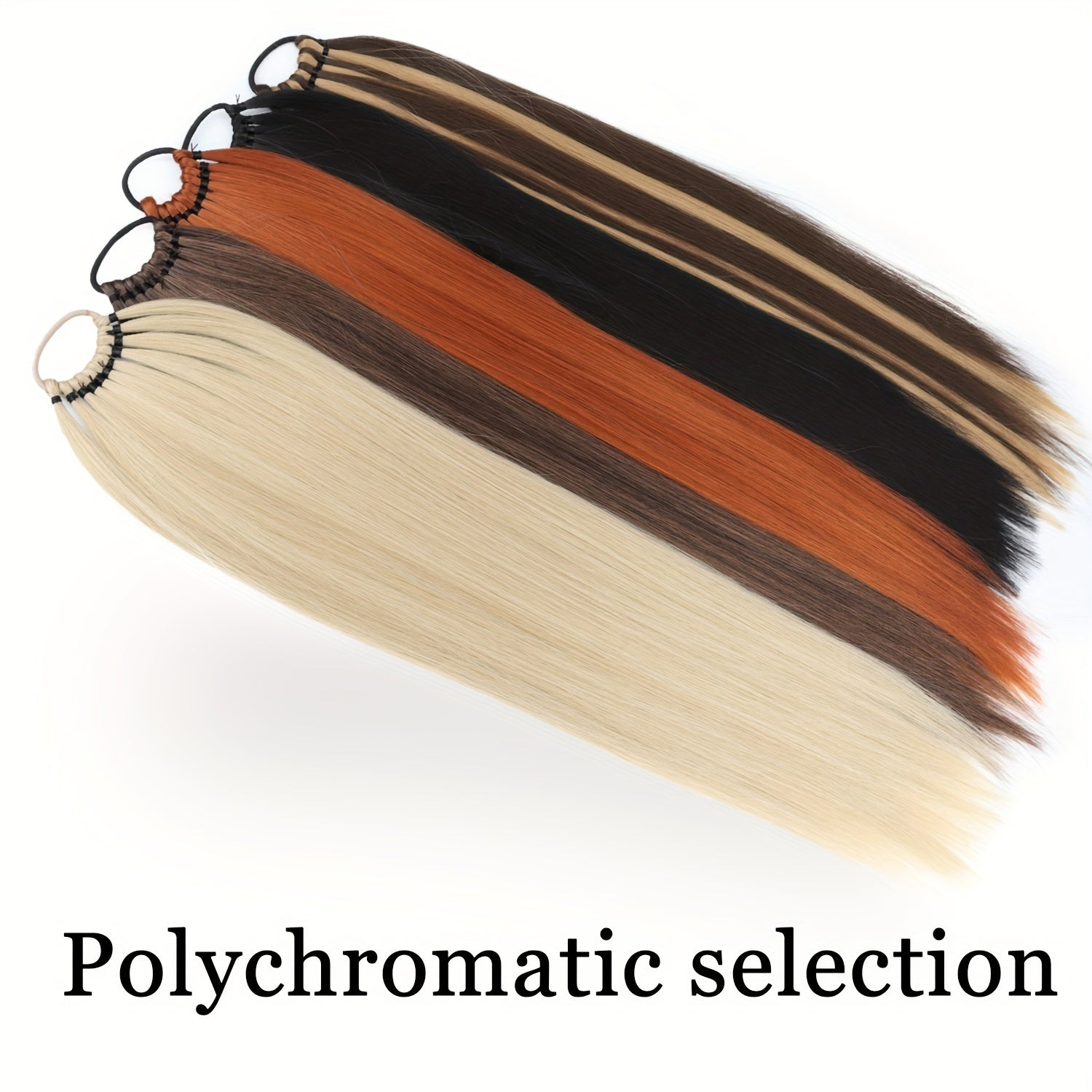 Long Straight Ponytail Extensions Synthetic Hair Extensions For Daily Use