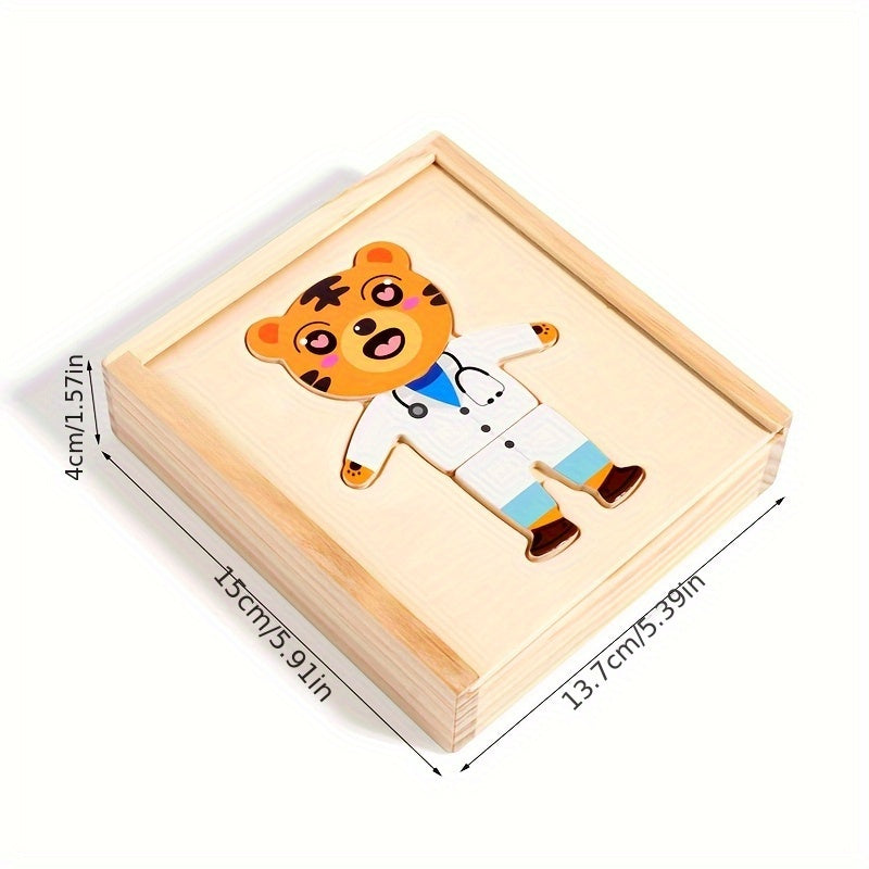 Little Bear Dress Up Game Wooden Toy