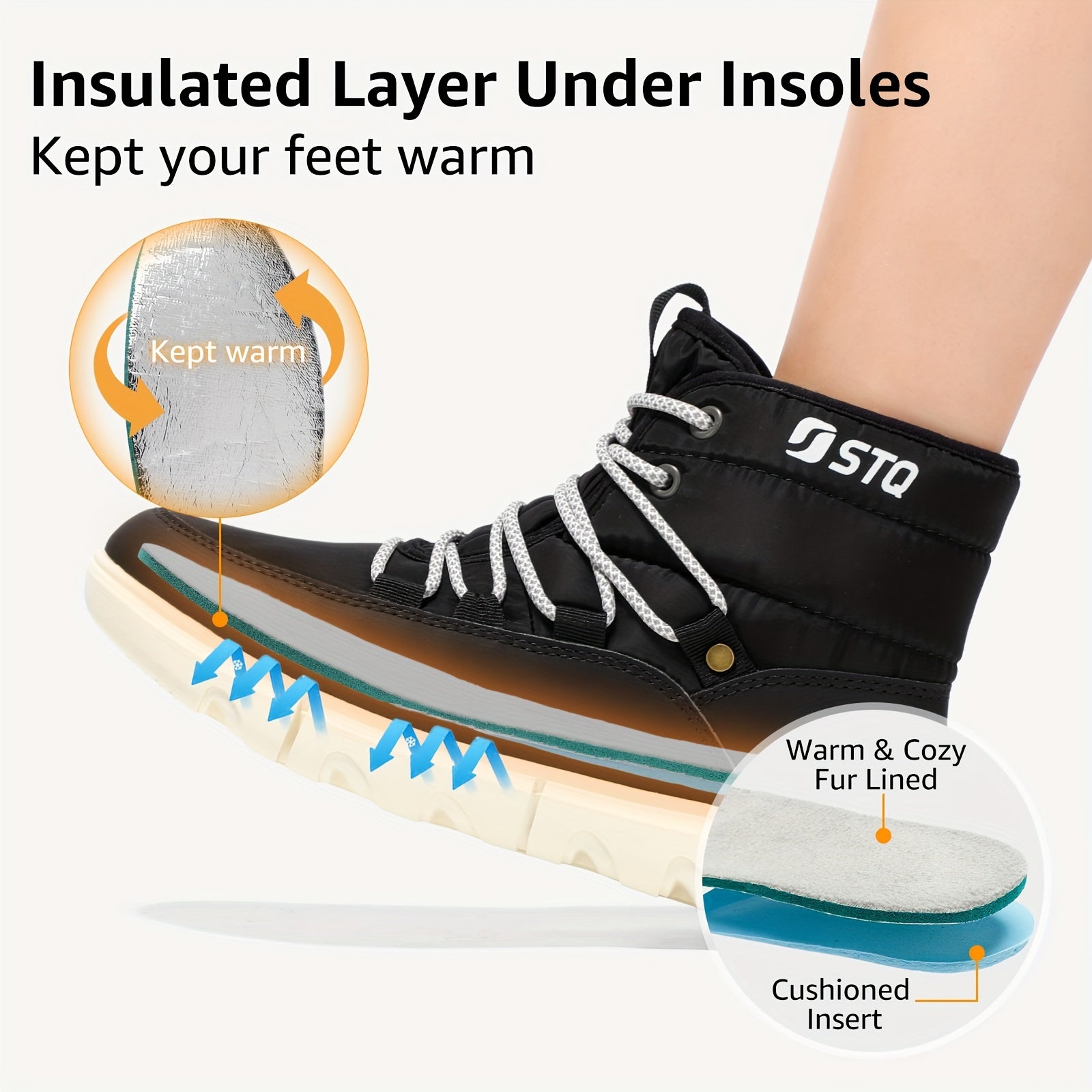 Women's Winter Snow Boots Non-Slip Lightweight Warm Ankle Boots