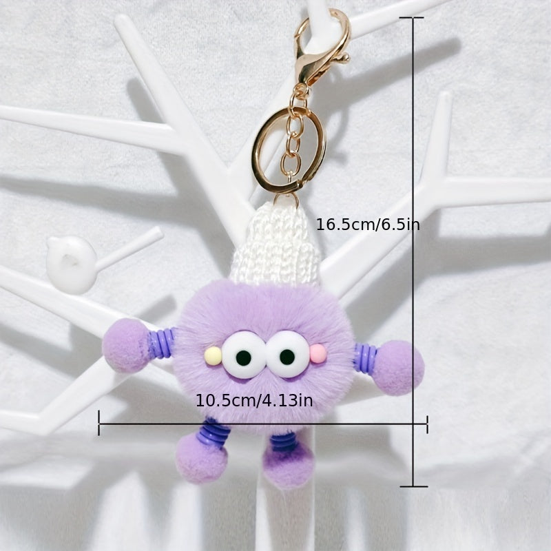 Cartoon Doll Key Chain Plush Ball Key Ring Pendant Car Ornament Bag Pendant