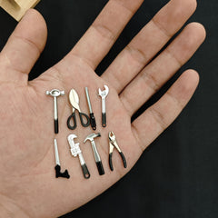 Mixed Metal Alloy Dollhouse Tool Set for DIY Scenes