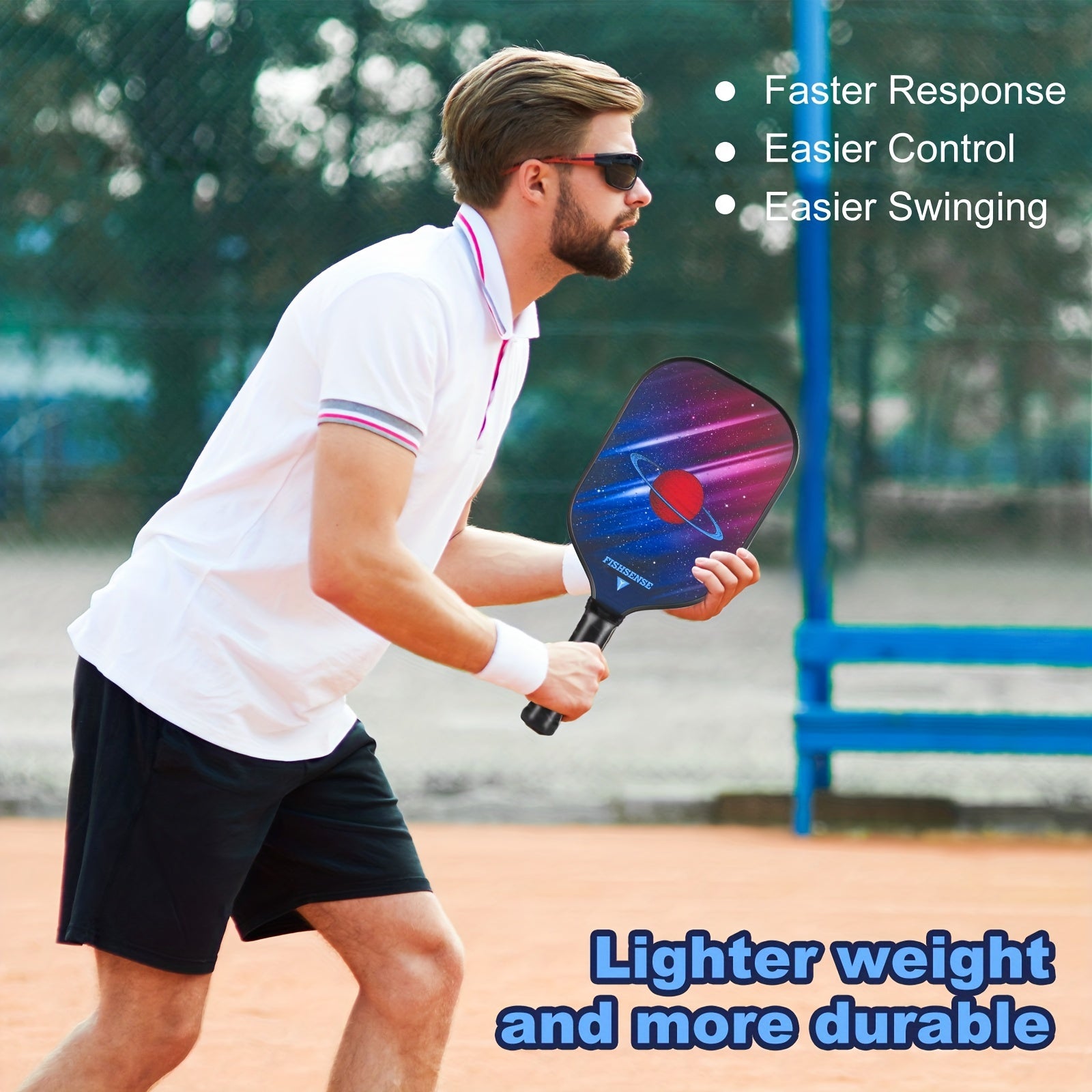 Carbon Fiberglass Pickleball Paddle Set - 2 Paddles, Balls, Grips, Storage