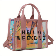 Mini Laser Crossbody Bag PVC Textured Purse Shoulder Bag