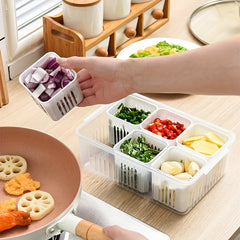 Scallion Preservation Box With Lid Compartment Box Refrigerator Preservation Box