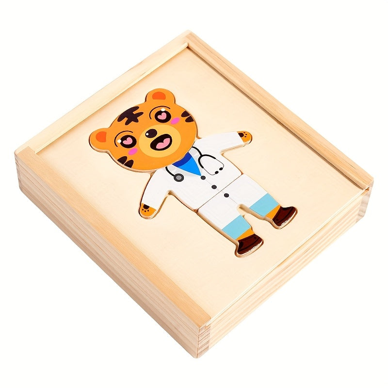 Little Bear Dress Up Game Wooden Toy