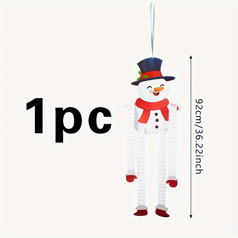 Stretchable Paper Snowman Hanging Decoration Christmas Home Decor