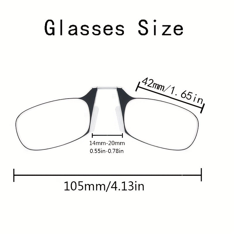 Legless Clip Nose Reading Glasses Ultra Thin Compact Readers Eyewear
