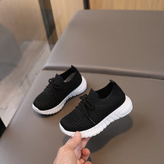 Solid Woven Shoes for Girls Lightweight Non-slip Sneakers All Seasons