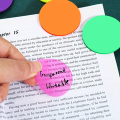 40pcs Colorful Round Transparent Adhesive Labels Sticky Notes