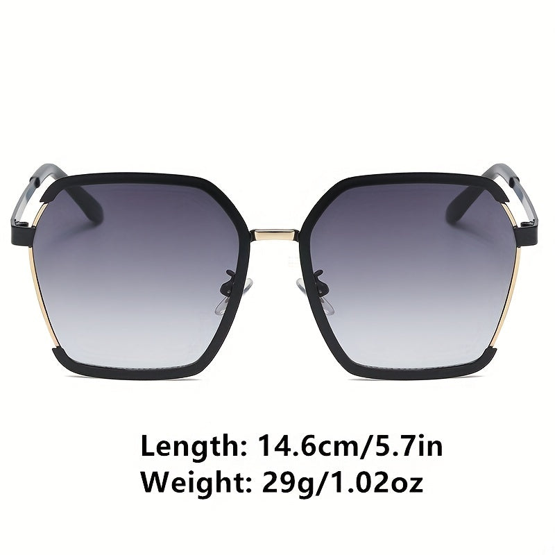 Retro Metal Sunglasses Large Semi Rimless Gradient Glasses UV400