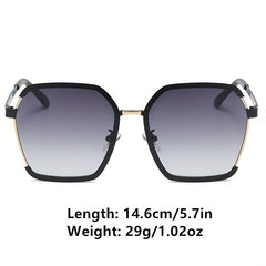 Retro Metal Sunglasses Large Semi Rimless Gradient Glasses UV400