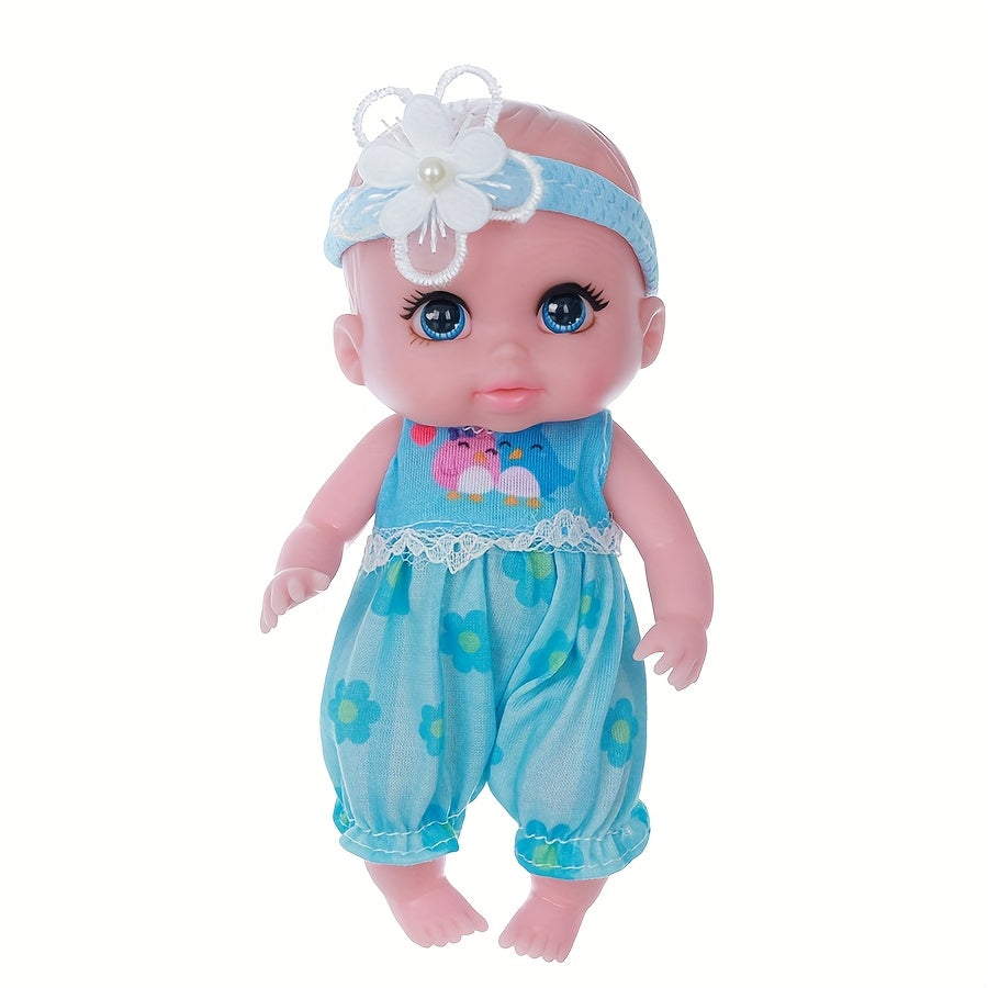 6 Inch Mini Reborn Dolls Soft PVC Toys Realistic Features Mixed Colors