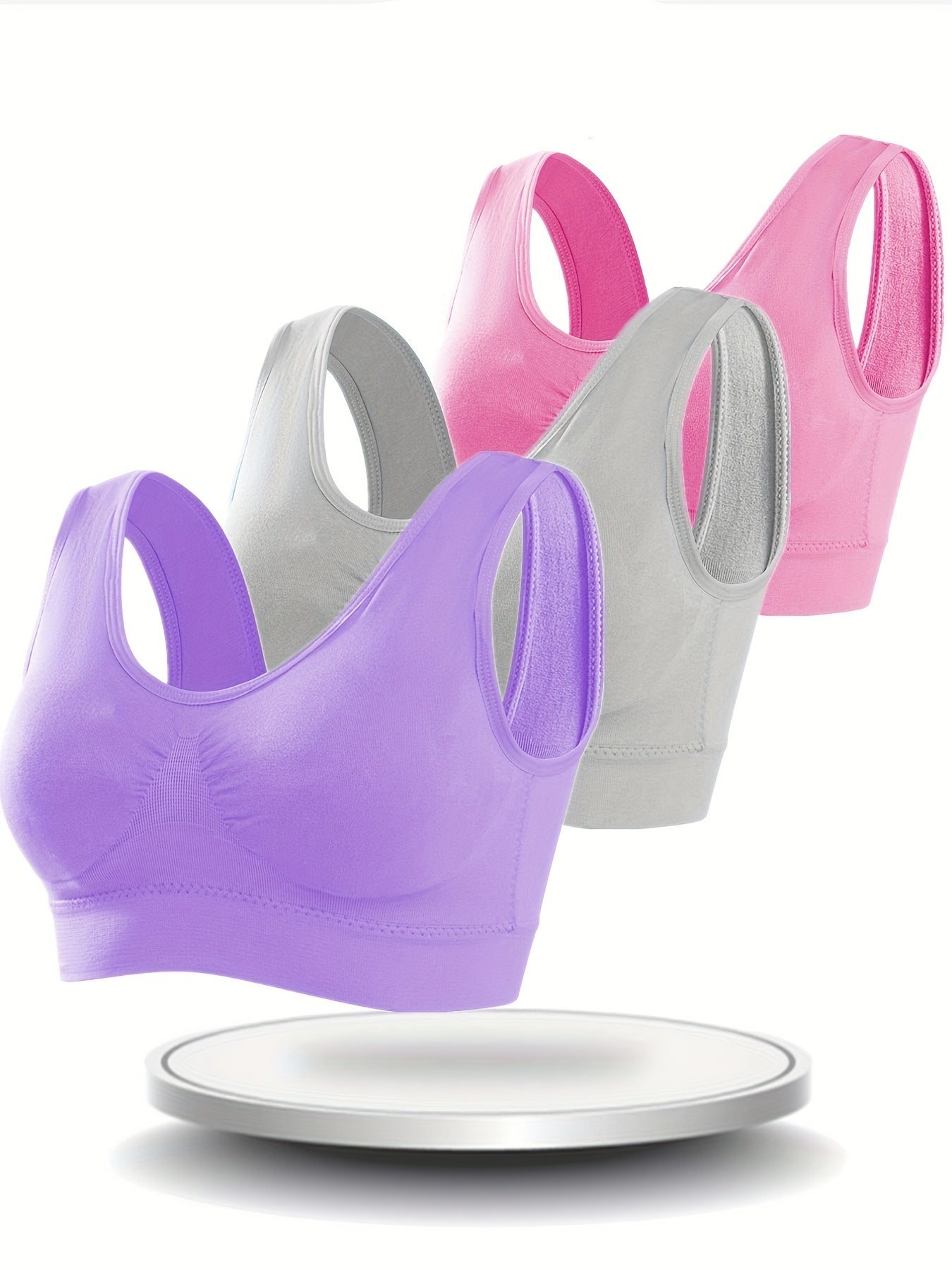 3-Pack Women's Thin Padded Sports Bras Bralette Cami Intimates Lingerie