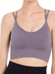  Sports Bra Women's Plus Seamless Criss Cross Back Fitness Running Bra